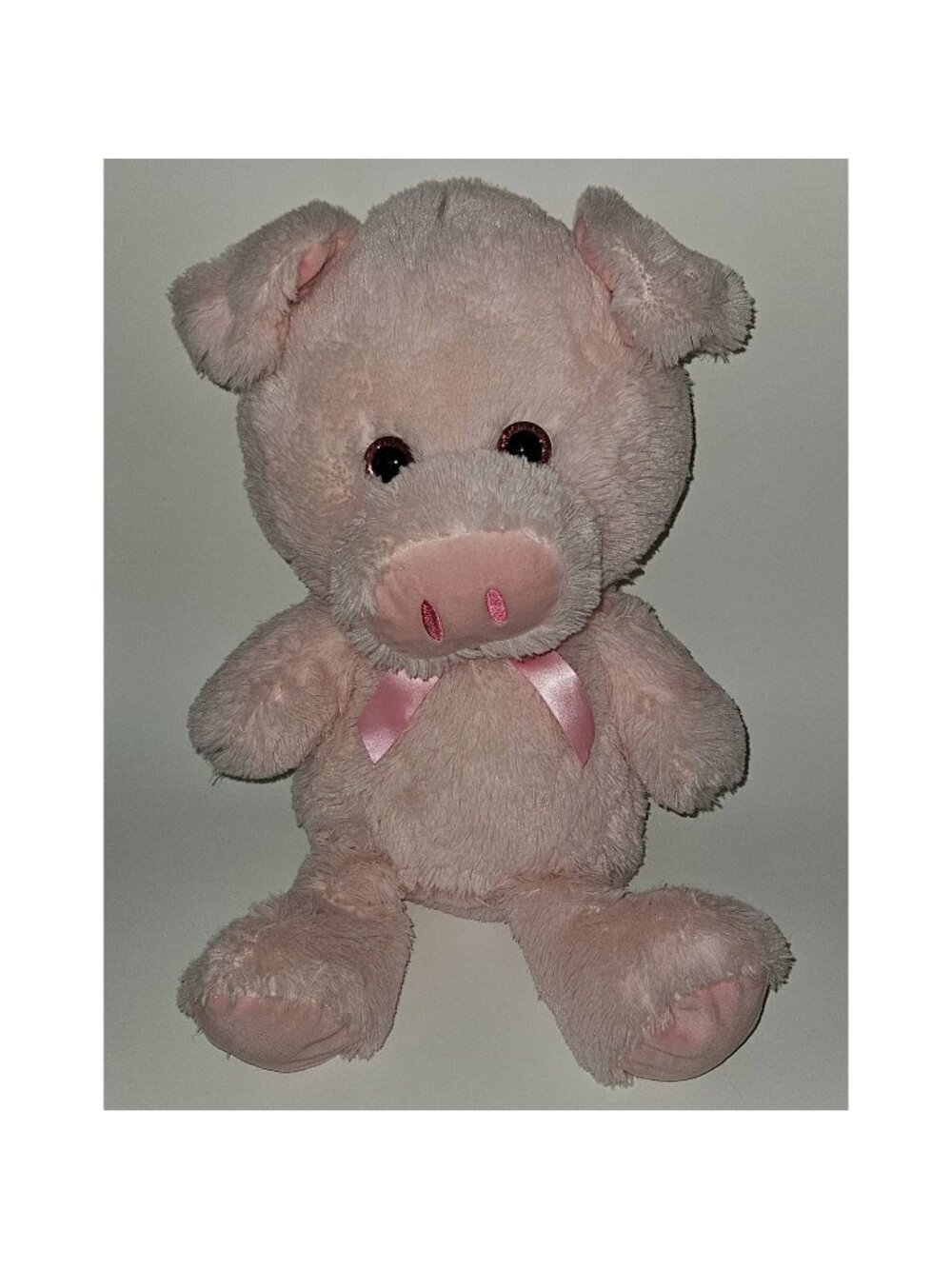 Big Pink Pig Plush 20" Stuffed Animal Toy Inter-American 2020 Pink Bow